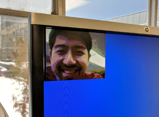 Kevin face test output on monitor